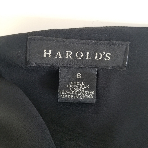 Harold's 100% Silk Brown Leopard Print Skirt Size 8 Pleated Hem - Picture 8 of 11